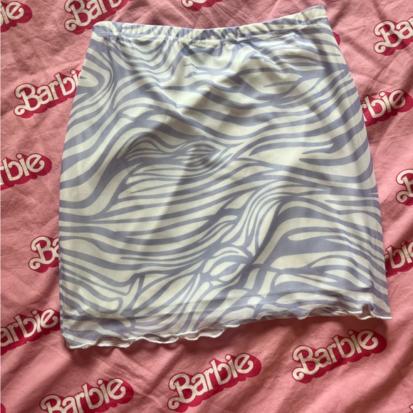 Purple Zebra Print Stretch Mini Skirt - Picture 2 of 3